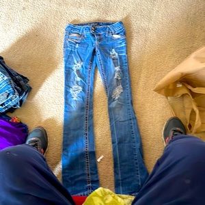 Amethyst Blue jeans size 0 flare